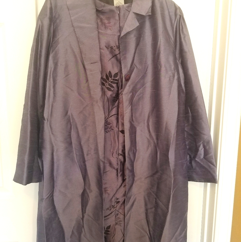 Silk Looking Dress and Jacket Set Sz 12